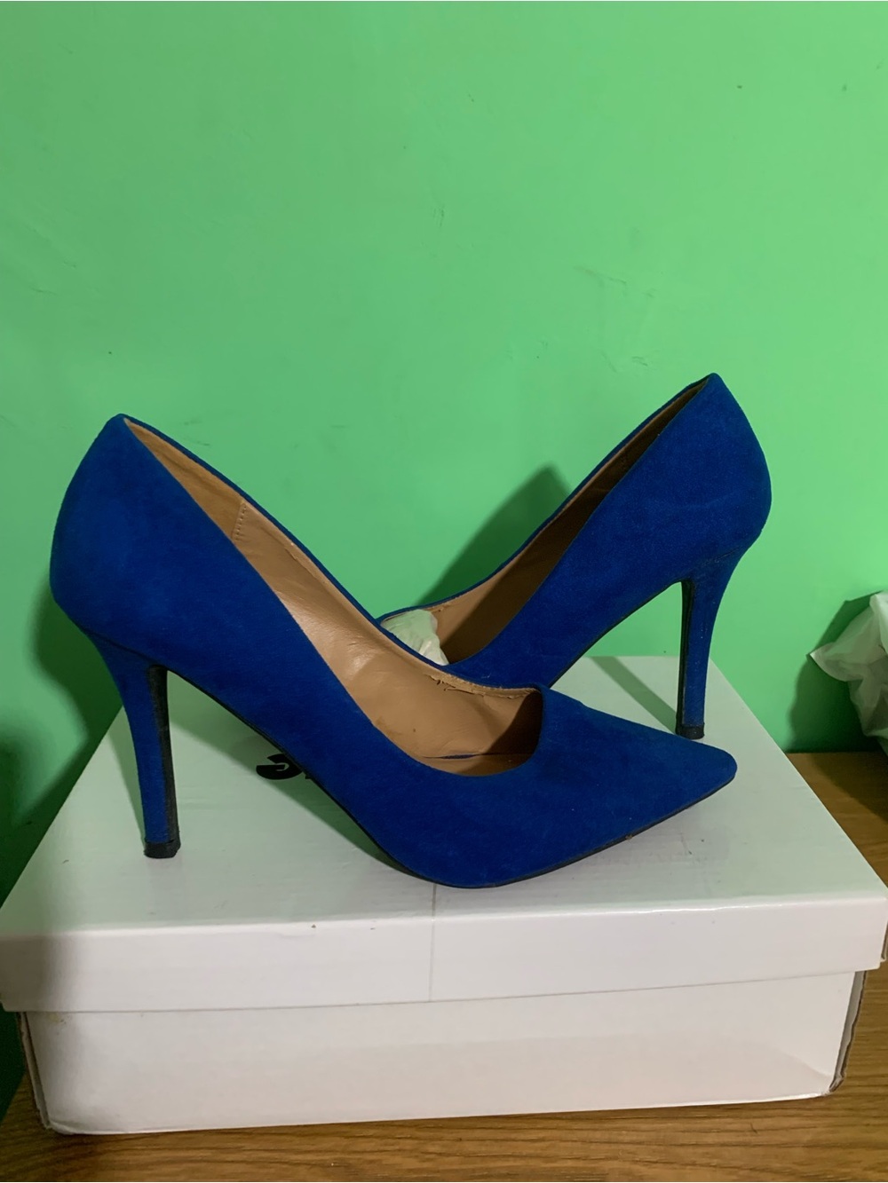 Ella Royal Blue Suede Pointed Toe Stiletto Pumps